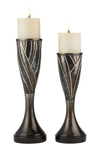 Juego de (2) candelabros de poliresina Lelei con velas incluidas OK-4293C - Imagen 1 de 2