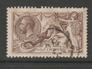 1918-19 GV 2s6d OLIVBRAUNES "SEEPFERDCHEN" SG 413a in sehr gutem/f/gebrauchtem Zustand. - Bild 1 von 2