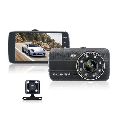 1080P Hd Dual Record Night Vision Driving Recorder 4 Inch glass Video In-Dash Un - Image 1 of 4