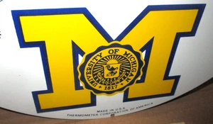 MICHIGAN WOLVERINES Vintage Thermometer Sign -BIG 10 COLLEGE FOOTBALL BASKETBALL - Picture 1 of 10