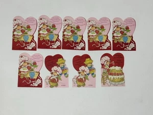 9 Strawberry Shortcake Valentines Cards School No Envelopes Lot Vintage 80s - Picture 1 of 11