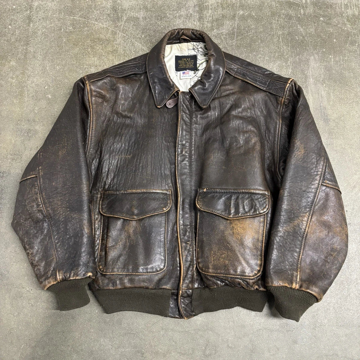 Bomber/Harrington Leather Vintage Outerwear Coats & Jackets for