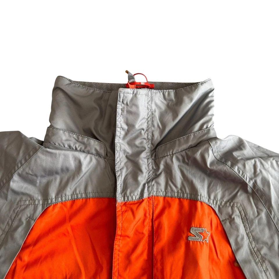 初学者风衣夹克大号橙色灰色黑色羊毛衬里全拉链 Y2K — 第 1/4 张图片