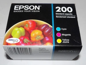 Genuine Epson 200 T200520 Tri-Color Multi-Pack Ink Cartridges Dated 2026 - Picture 1 of 2