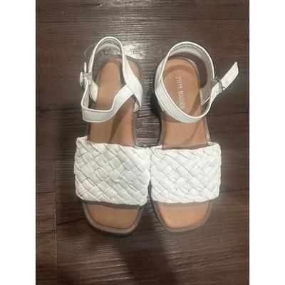 Steve Madden Sandalias Tejidas Blancas Correa al Tobillo Informales Niños Talla 1 JRomma Foto 1 de 3