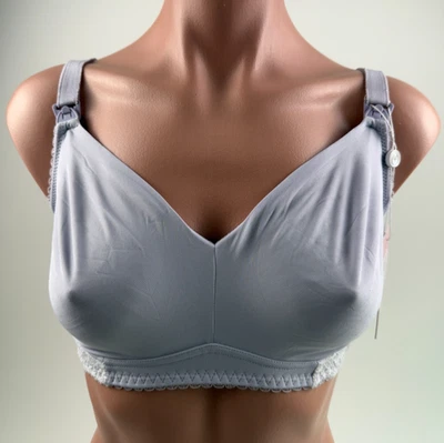 Sujetador de enfermería bordado alambre flexible estilo balcón lencería pastel púrpura 38B nuevo con etiquetas Foto 1 de 4