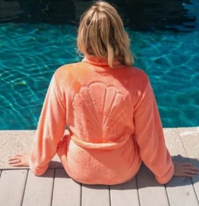 The Salt Sisters Sonnenaufgang Muschel Plüsch Morgenmantel Koralle Beachly Box Damen XL 2XL - Bild 1 von 10