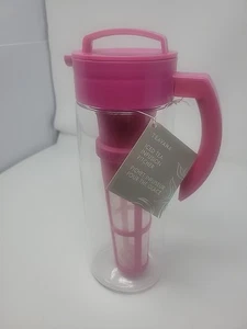 Teavana Iced Tea Infusion Flavored Water Pitcher 66oz Berry Pink Handle Lid New - Picture 1 of 5