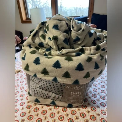 Juego de sábanas de pino King Fleece Northcrest vacaciones Navidad Foto 1 de 3