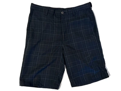 Haggar Shorts Mens 32 Navy Windowpane Check Pattern Preppy Outdoors Athleisure - Imagem 1 de 4
