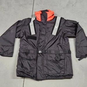 Mustang Survival MC1532 Shipboard Parka XLarge Navy Black/Orange Used - Picture 1 of 13