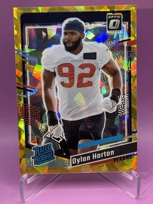 2023 Donruss Optic #340 Dylan Horton Rated Rookie Gold Ice /10 Prizm Texans - Image 1 of 2