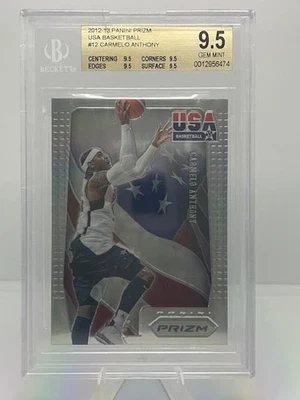 2012 Panini Prizm USA Basketball #12 - Carmelo Anthony - BGS 9.5 - Sm Slab Crack - Imagem 1 de 2