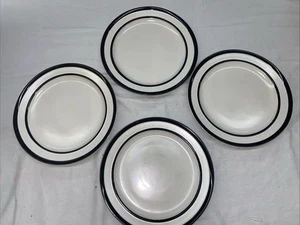 Set of 4 KATE SPADE Lenox DINNER Plates NAG’S HEAD 11 3/8'' Black Accent - Picture 1 of 5