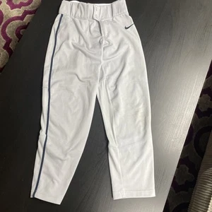 Nike Boys Baseball Pants Size Medium, Gray With Black Or Navy Stripe, Used - Picture 1 of 5