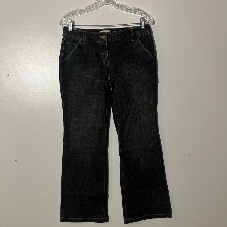Ann Taylor Loft Petites Trouser Leg Slim Bootcut Dark Denim Jeans Womans Size 4P - Image 1 of 4