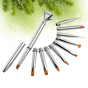 10pcs in 1 Set Nail Art Brush Pen with Replace Pen Tip Multifunctional Nail - Picture 1 of 12