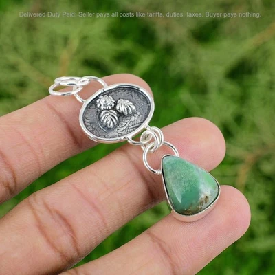 Рождественская распродажа грушевидный хризопраз драгоценный камень жена ободок свадебный кулон серебро 925 - Изображение 1 из 4