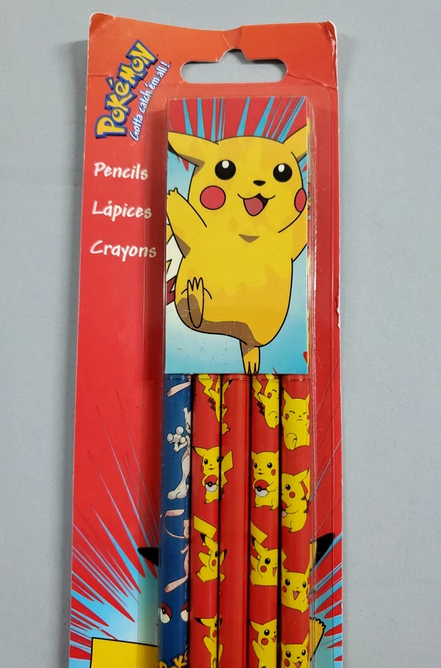 Vintage Pokemon Pencils 1999 Nintendo 4087 Mewtwo Pikachu Unopened