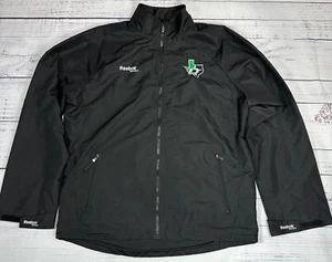 Dallas Stars Reebok Hockey Mens Jacket Size M Black Front Zipper Logo Pockets - Picture 1 of 12