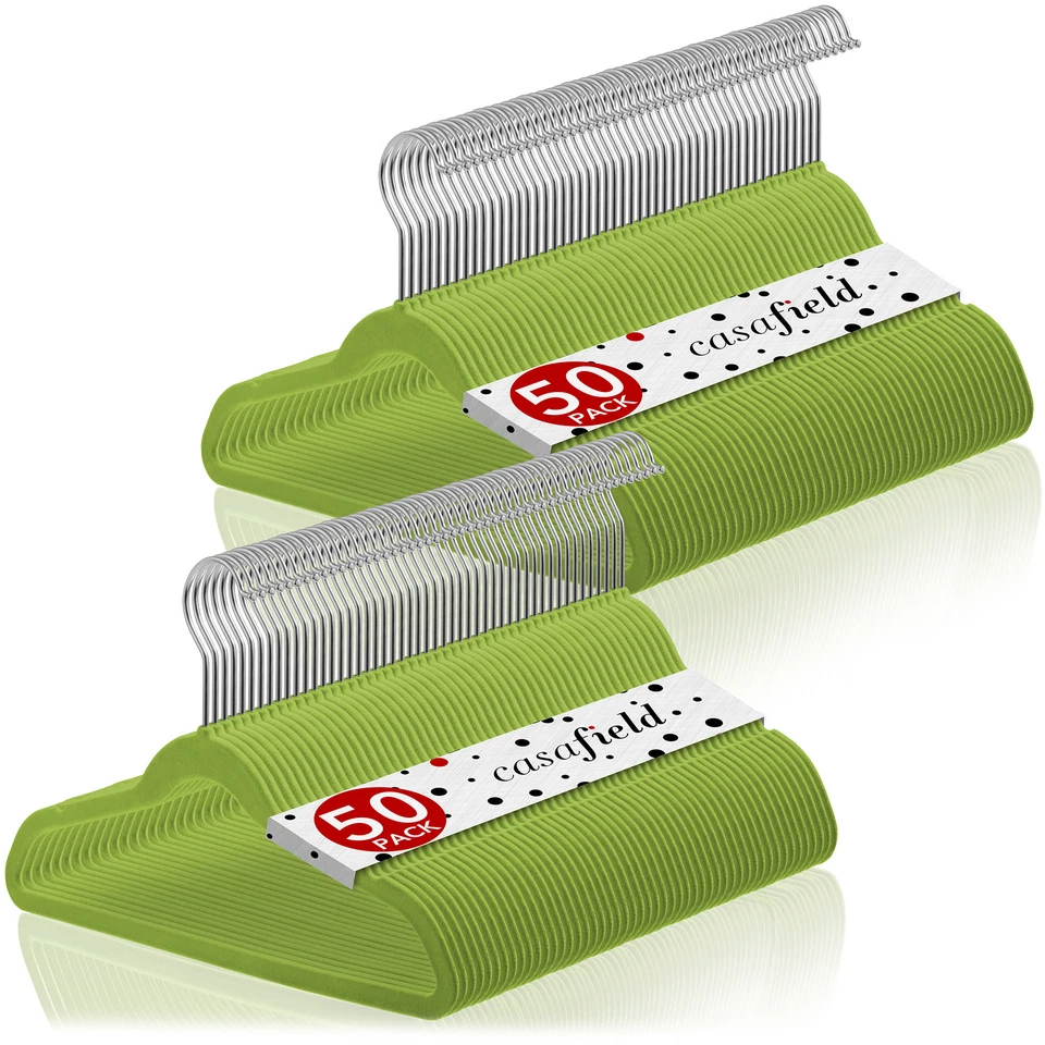 100 Perchas de Terciopelo 14" de Ancho para Niños Ropa Vestidos Pantalones Camisas Foto 1 de 1