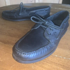 Sperry Topsider All Black Boat Shoes 10.5 M - Picture 1 of 12