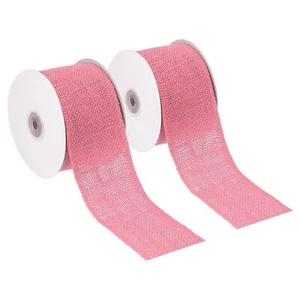 3 Inch Wide 10 Yards Burlap Ribbon 2pcs Natural Jute Fabric Crafts Roll Gift ... - Picture 1 of 5