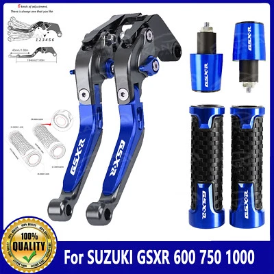 CNC Motorcycle Brake Clutch Levers Handle Grips Cap For SUZUKI GSXR 600 750 1000 Foto 1 de 4