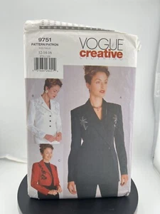 Giacca da miss Vogue 9751 con motivo cucito applique taglia 18-22 non tagliata - Foto 1 di 4