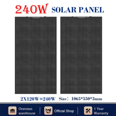 120W/240W Solar Panel Household Solar PV Module Off-grid System for Roof RV Boat - Bild 1 von 4