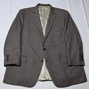 Hart Schaffner Marx 50R Brown Shepard Check Mens Blazer Sport Coat Suit Jacket - Picture 1 of 12