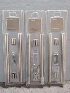 IKEA Lansa Stainless Steel Handles Cabinet Drawer Pull 9.5” 2 pk 160mm Lot Of 3 - Picture 1 of 5