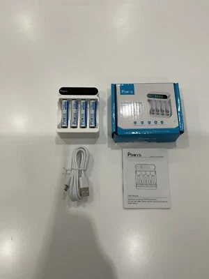 4 Steckplätze Schnell LCD Ladegerät für AA/AAA mit vier AAA2800mAh Akkus - Bild 1 von 4