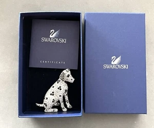 Broche prendedor firmado cisne estrás cristal perro dálmata brillante SWAROVSKI COMO NUEVO - Imagen 1 de 9