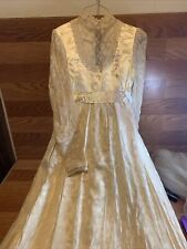 Victorian Style Vintage Ivory Lace And Satin Weddining Dress