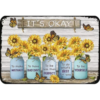 Letrero de metal decorativo vintage It's OK To Make Be Do 8x12 pulgadas Foto 1 de 4