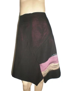 NWT $534 CHRISTIAN LACROIX WOOL BLEND ASYMMETRICAL A-LINE SKIRT SIZE 40 - Picture 1 of 8