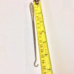 1901 Edwardian Antique Sterling Silver Hallmarked Shoe button hook Levi Salaman - Picture 1 of 13