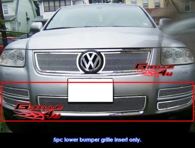 Fits 2003-2007 Volkswagen Touareg Bumper Stainless Chrome Mesh Grille Insert - Image 1 of 2