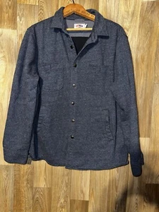 GRAYERS Men's Large Bayswater Fleece CPO Shirt Navy Heather Shacket Minimalist - Picture 1 of 5