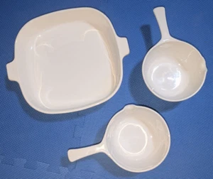 3 pc Set Vintage Corning Ware Blue Cornflower Casserole Dish and Sauce Pans - Picture 1 of 7