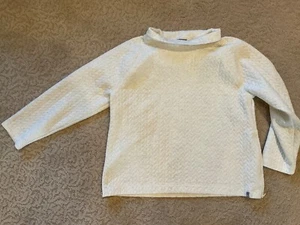 Talbots Sweater Women's XL, Ribbed Long Sleeve, Zipper Sides Cowl Neck, Ivory - Picture 1 of 5