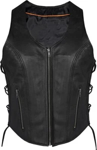 Damen Motorrad Seite Spitze Leder Weste Taschen 2 Pistolen Taschen - Bild 1 von 6
