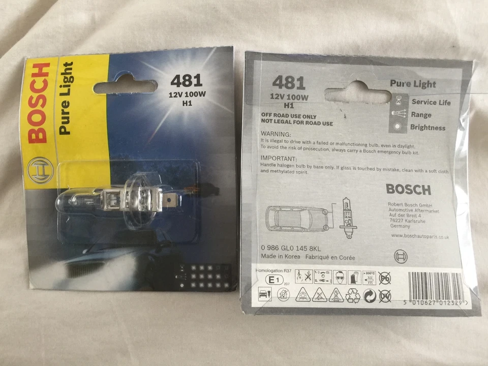 BOSCH AUTOMOTIVE BULB - BLB481RP - 12V - 100W - H1 - LIGHT BULB - Image 1 of 1