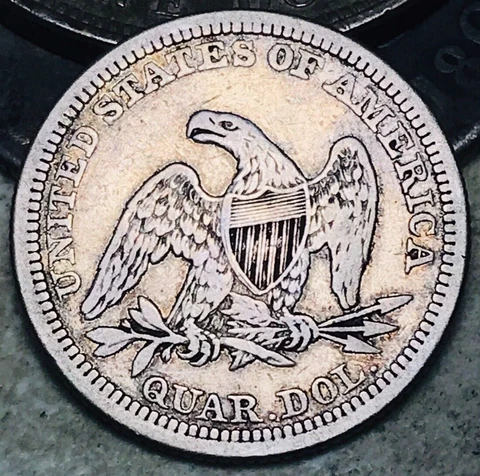 1859 Seated Liberty Quarter 25C Ungraded Choice 90% Silver US Coin CC17559 Cover