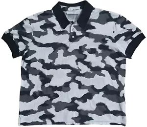 Neil Barrett Polo Shirt Top Men's XL Short Sleeve Patterned Made In Italy - Foto 1 di 8
