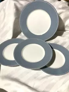 DANSK Jack Lenor Larsen TAPESTRIES JACQUARD BLUE 4 Pc DINNER-SALAD PLATES - Picture 1 of 6
