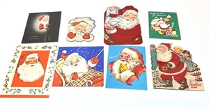 8 1950's VINTAGE SANTA CLAUS CHRISTMAS CARDS #DC - Picture 1 of 8