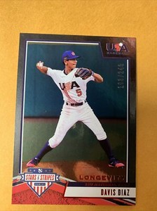 2019 Panini USA Baseball Stars and & Stripes Longevity Ruby #51 DAVIS DIAZ  /249