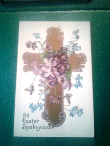 PASCUA: "TODAS LAS ALEGRÍAS DE PASCUA SEAN TUYAS" - TARJETA DE VINITAGE - Imagen 1 de 3